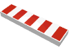 2431p79 - Tile 1 x 4 with 5 Red Stripes Pattern