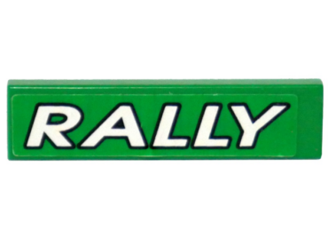 2431pb0013 - Tile 1 x 4 with 'RALLY' White on Green Background Pattern (Sticker) - Set 6550