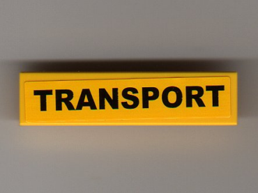 2431pb0042 - Tile 1 x 4 with 'TRANSPORT' Pattern (Sticker) - Set 7900
