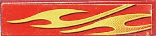 2431pb0121R - Tile 1 x 4 with Yellow Flames Pattern Model Back Right Side (Sticker) - Set 8667