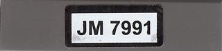2431pb0154 - Tile 1 x 4 with Black 'JM 7991' on White Background Pattern (Sticker) - Set 7991