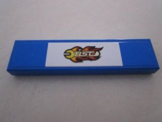 2431pb0204 - Tile 1 x 4 with 'BSC' Pattern on Blue and White Background Pattern (Sticker) - Set 8495