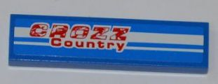 2431pb0215 - Tile 1 x 4 with 'CROZZ Country' and 2 White Lines Pattern (Sticker) - Set 8126