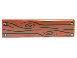 2431pb0243 - Tile 1 x 4 with Wood Grain and 4 Nails Pattern