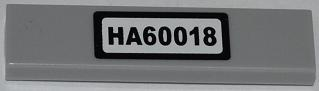 2431pb0284 - Tile 1 x 4 with Black 'HA60018' on White Background Pattern (Sticker) - Set 60018