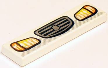 2431pb0334 - Tile 1 x 4 with Headlights and Grille with Badge Pattern