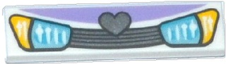 2431pb0369 - Tile 1 x 4 with Blue Headlights and Grille with Heart Pattern