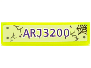 2431pb0394 - Tile 1 x 4 with 'ARJ3200', Spider Web, Cracks and Rivets Pattern (Sticker) - Set 70734