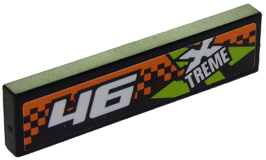 2431pb0452L - Tile 1 x 4 with '46' and Xtreme Logo Pattern Model Left Side (Sticker) - Set 60146