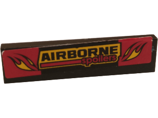 2431pb0524 - Tile 1 x 4 with 'AIRBORNE spoilers' and Yellow Flames Pattern (Sticker) - Set 60027
