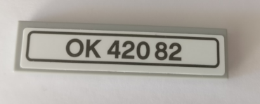 2431pb0582 - Tile 1 x 4 with 'OK 42082' Pattern (Sticker) - Set 42082
