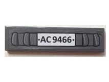 2431pb0599 - Tile 1 x 4 with Car Bumper and 'AC9466' Pattern (Sticker) - Set 9466
