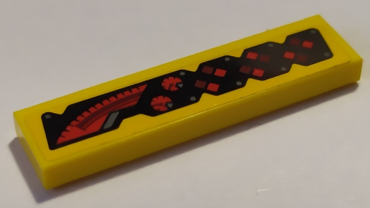 2431pb0656R - Tile 1 x 4 with Red Gauges and Speedometer Pattern Model Right Side (Sticker) - Set 76087