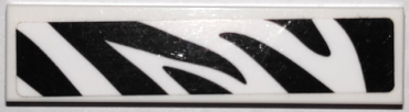 2431pb0791 - Tile 1 x 4 with Black Zebra Stripes Camouflage Pattern (Sticker) - Set 60267