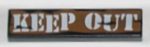 2431px5 - Tile 1 x 4 with 'KEEP OUT' Pattern