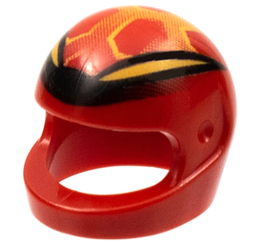 2446pb03 - Minifigure, Headgear Helmet Motorcycle (Standard) with Horned Black and Yellow Pattern