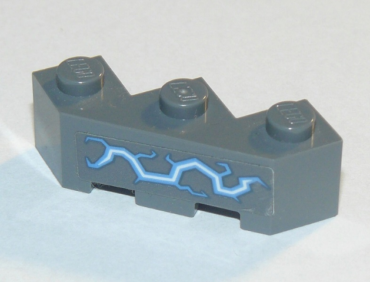 2462pb04 - Brick, Modified Facet 3 x 3 with Medium Blue and White Electricity Pattern (Sticker) - Set 70353