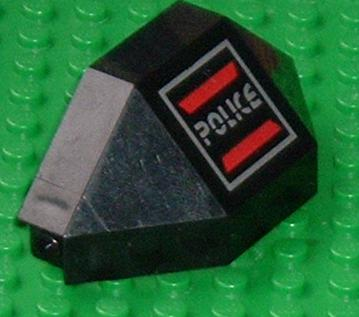 2468pb02 - Panel 3 x 3 x 6 Corner Convex with Space Police I Logo Pattern Model Left Side