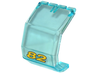 2483pb02 - Windscreen 4 x 4 x 4 1/3 Helicopter with Yellow Number 82 Pattern (Sticker) - Set 8210