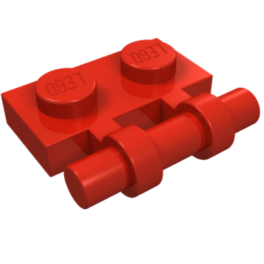 2540 - Plate, Modified 1 x 2 with Bar Handle on Side - Free Ends