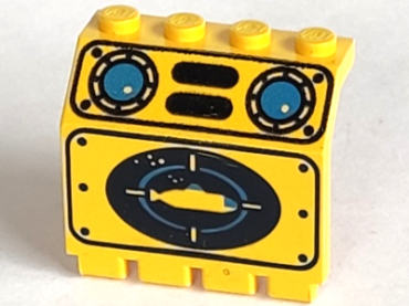 2582px2 - Panel 2 x 4 x 3 1/3 with Hinge with Yellow Submarine Pattern