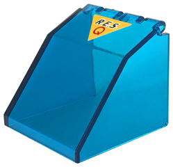 2620pb01 - Windscreen 4 x 4 x 3 Canopy with Black 'R.E.S.' and Red 'Q' on Yellow Triangle Pattern (Sticker) - Sets 6445 / 6479