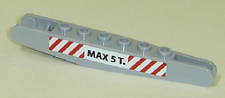 2638pb01 - Crane Harbor Derrick 10 (Top Part) with Red and White Danger Stripes and 'MAX 5 T.' Weight Limit Pattern on Both Sides (Stickers) - Set 7638