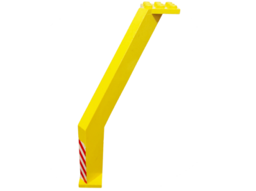 2641bpb001 - Support Crane Stand Single, Straight Beam at Top with Red and White Danger Stripes Pattern (Sticker) - Set 6541