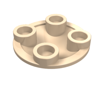 2654 - Plate, Round 2 x 2 with Rounded Bottom (Boat Stud)