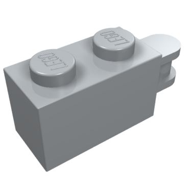 26597 - Brick, Modified 1 x 2 with Bar Handle on End - Bar Inset from Edge