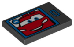 26603pb004 - Tile 2 x 3 with Lightning McQueen Video Phone Call Pattern