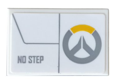 26603pb084L - Tile 2 x 3 with Overwatch Logo and 'NO STEP' Pattern Model Left Side (Sticker) - Set 75970