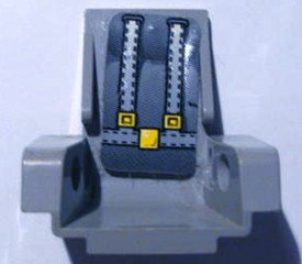 2717pb07 - Technic Seat 3 x 2 Base with Cushions and Seat Belts with Yellow Buckles Pattern (Sticker) - Sets 8445 / 8446