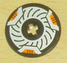 2723pb012 - Technic, Disk 3 x 3 with Disk Brake Orange Caliper Pattern (Sticker) - Set 8516