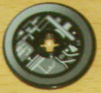 2723pb018 - Technic, Disk 3 x 3 with Machinery Pattern 1 (Sticker) - Set 4504