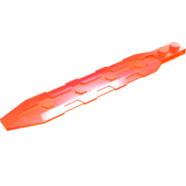 27934 - Plate, Modified 1 x 13 Sword with Angled Side Extensions, Textured Panel Inset with Hexagons