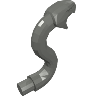 28588 - Snake Head with Open Mouth, Fangs and Curved Neck with Bar