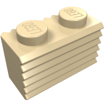 2877 - Brick, Modified 1 x 2 with Grille / Fluted Profile