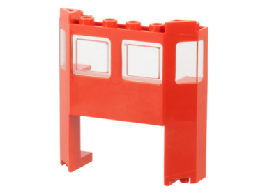 2924bpb01 - Train Front 2 x 6 x 5 1/3 with 1 x 4 x 2 Cutout and Window with Molded Trans-Clear Glass Pattern
