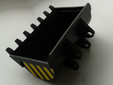 2951pb03 - Technic Digger Bucket 8 x 10 with Black and Yellow Danger Stripes Pattern on Both Sides (Stickers) - Set 8283