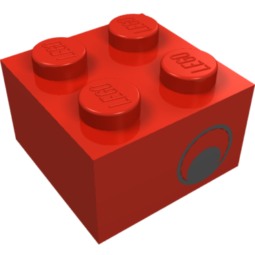 3003pe1 - Brick 2 x 2 with Black Eye Offset without White Pattern on Opposite Sides