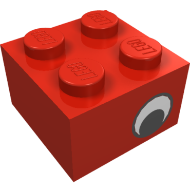 3003pe2 - Brick 2 x 2 with Black Eye Offset with White Pattern on Opposite Sides