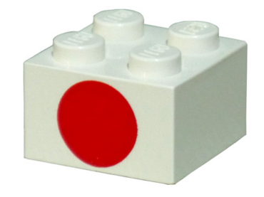 3003px6 - Brick 2 x 2 with Dot Red on One Side Pattern