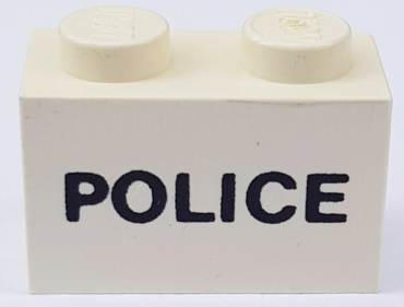 3004pb003 - Brick 1 x 2 with Black 'POLICE' Pattern