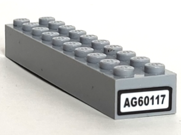 3006pb010 - Brick 2 x 10 with 'AG60117' Pattern on End (Sticker) - Set 60117