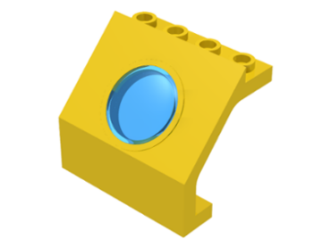 30080c01 - Panel 4 x 3 x 3 with Trans-Light Blue Porthole