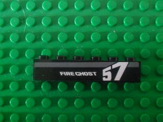 3009pb160R - Brick 1 x 6 with 'FIRE GHOST' and '57' Pattern Model Right Side (Sticker) - Set 8165