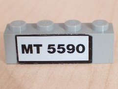 3010pb058 - Brick 1 x 4 with Black 'MT 5590' Pattern (Sticker) - Set 5590