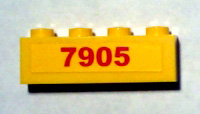 3010pb108 - Brick 1 x 4 with Red '7905' Pattern (Sticker) - Set 7905
