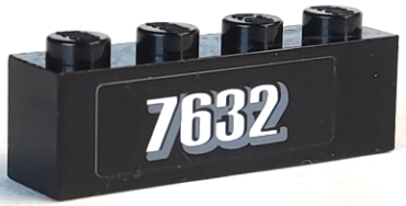 3010pb110 - Brick 1 x 4 with White '7632' Pattern (Sticker) - Set 7632